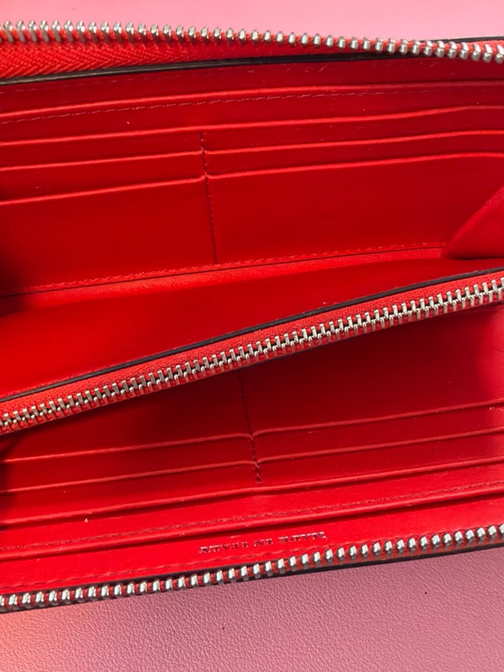 Burberry Red Graffiti Check Zip Wallet - Picture 6 of 6